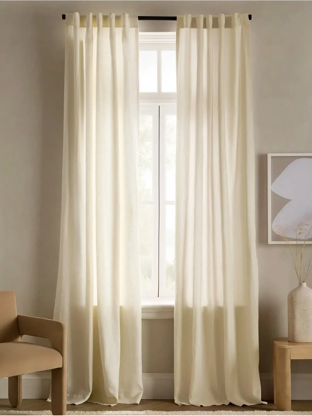 NWOT Quince Ivory Linen Curtain Single Panel - Retail $90